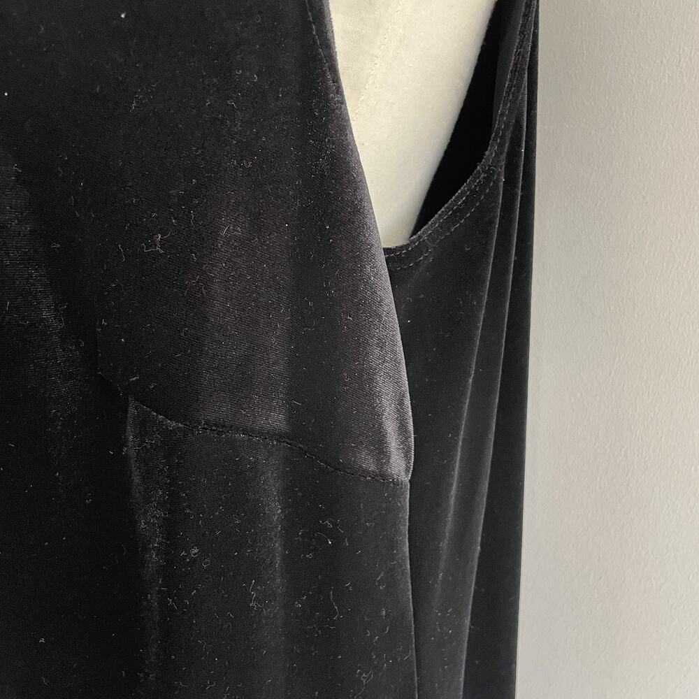 Vintage Sheri Martin Black Velvet Sleeveless whimsy goth Maxi Dress Size 18W - Picture 4 of 6
